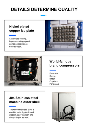 50kg 24時間LZ-120 商業用アイスキューブマシン プラスチック容器 空気冷却設計